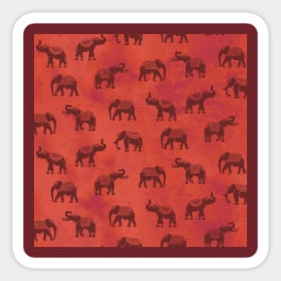 Light Red Indian Elephants Sticker